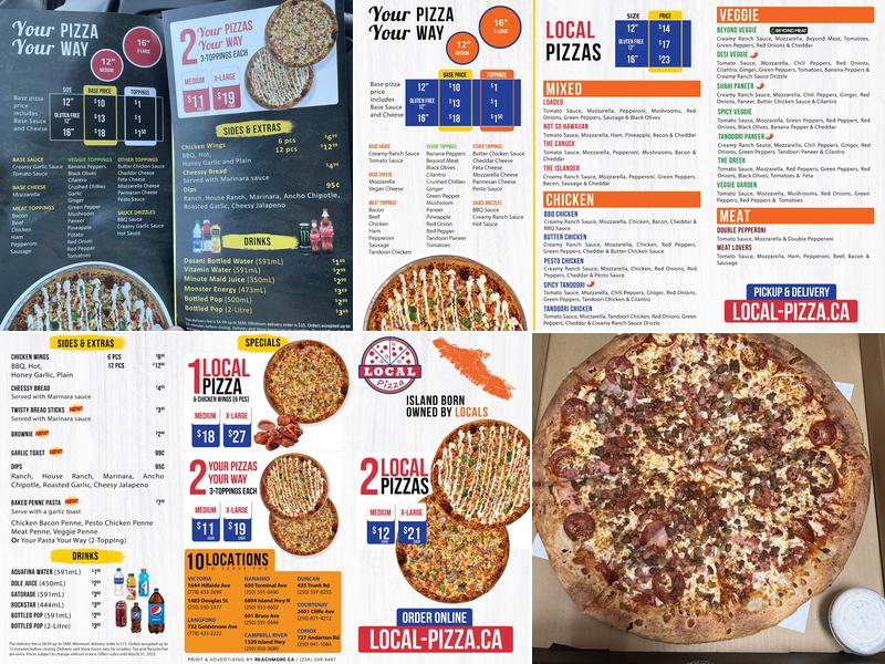 LOCAL Pizza Menu