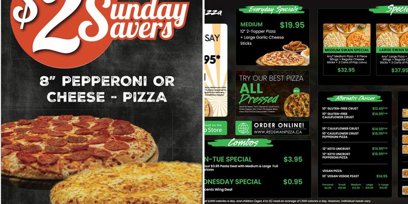 Red Swan Pizza- KINDERSLEY Menu