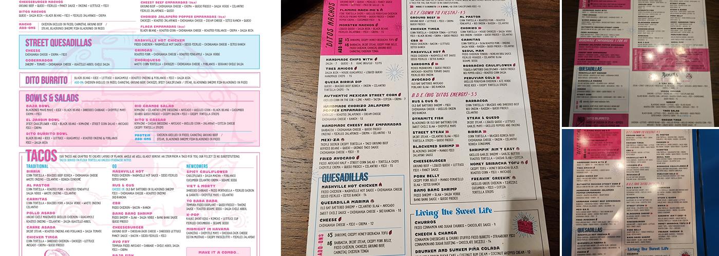 Banditos Tacos & Tequila Columbia Menu