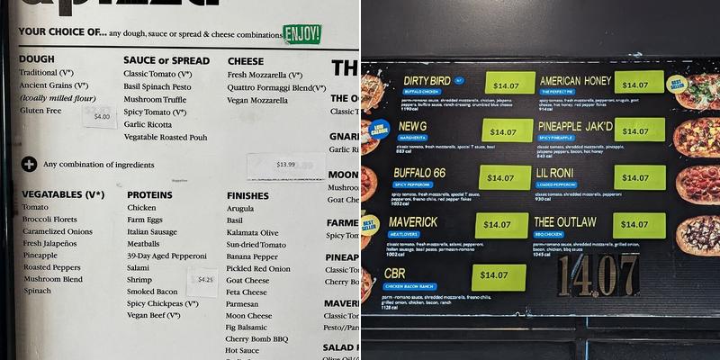 &Pizza Menu