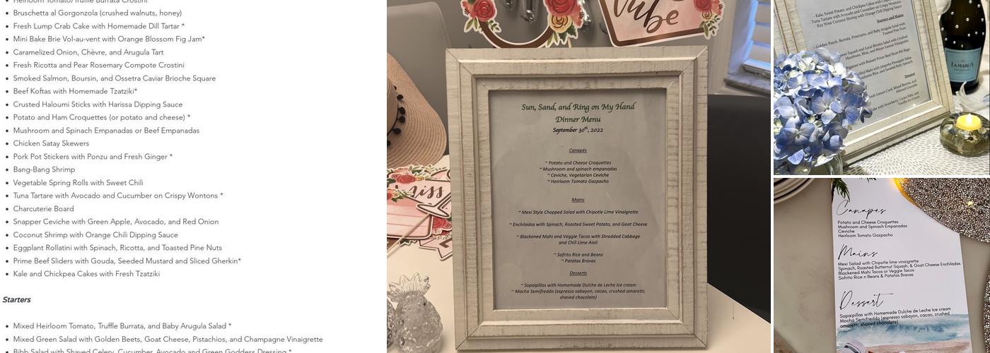 Private Parties Chef Menu