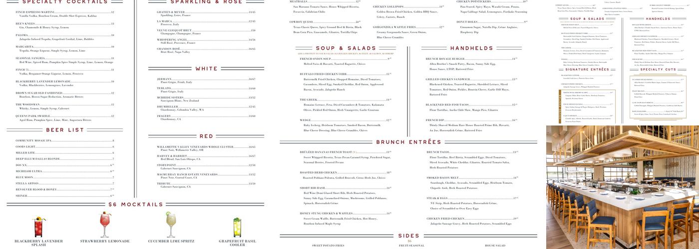 The Finch Menu