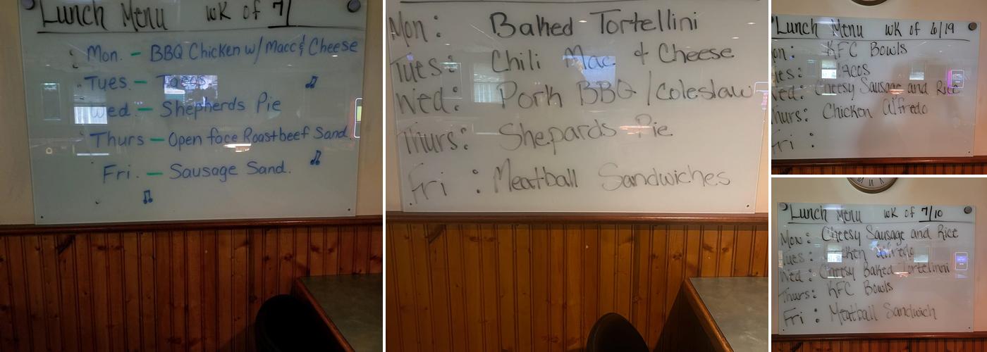 Hamburg Fish & Game Association Menu