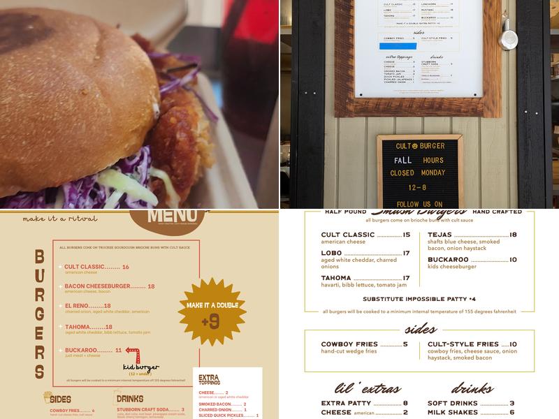 Cult Burger Menu