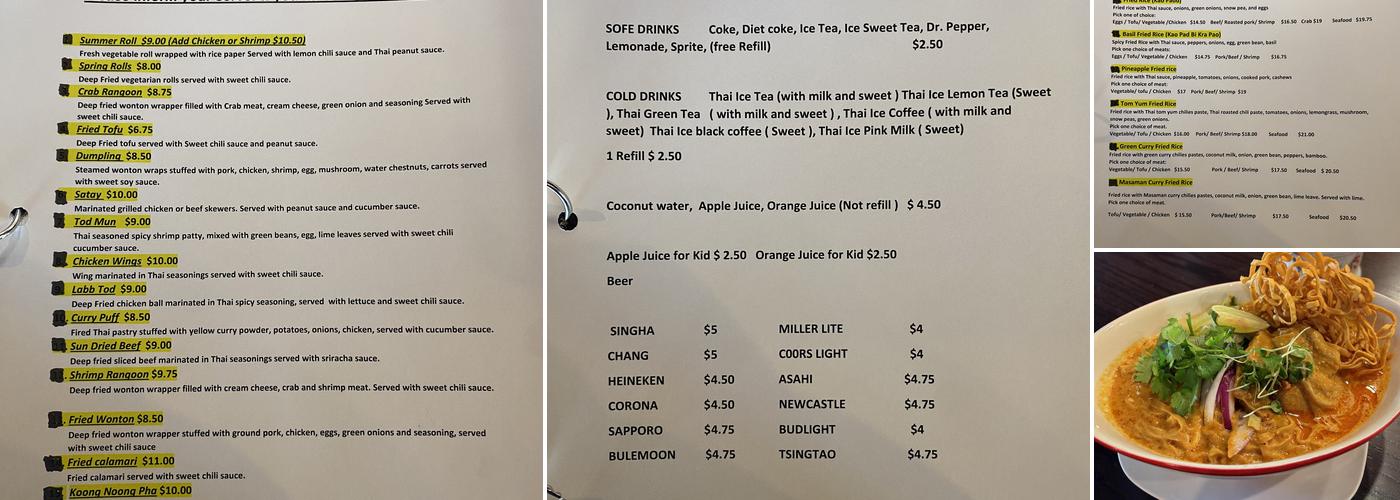 Thai Charm Menu