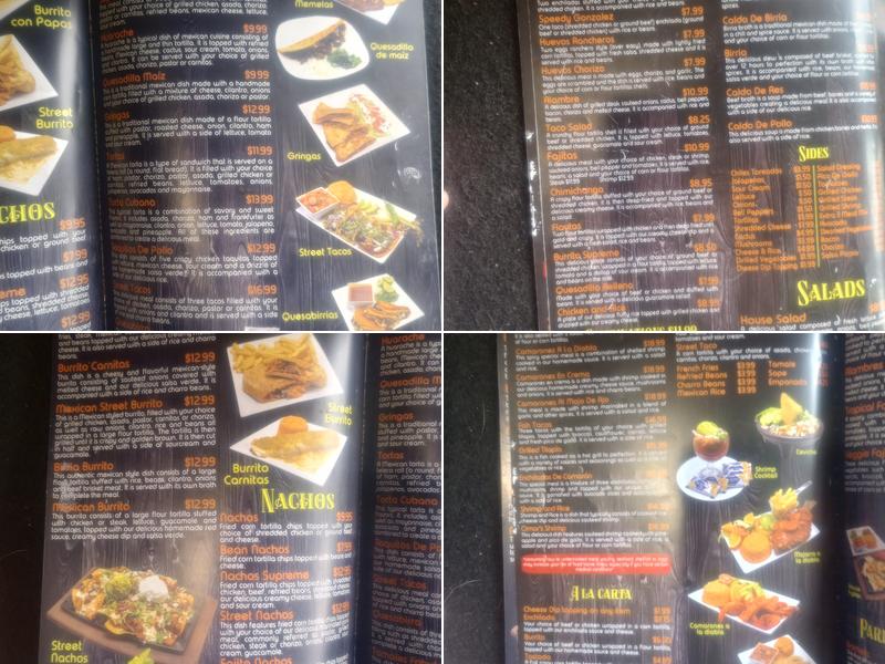 Casa Ortiz Menu