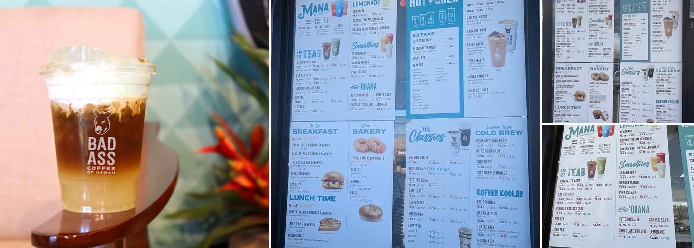 Bad Ass Coffee of Hawaii Menu