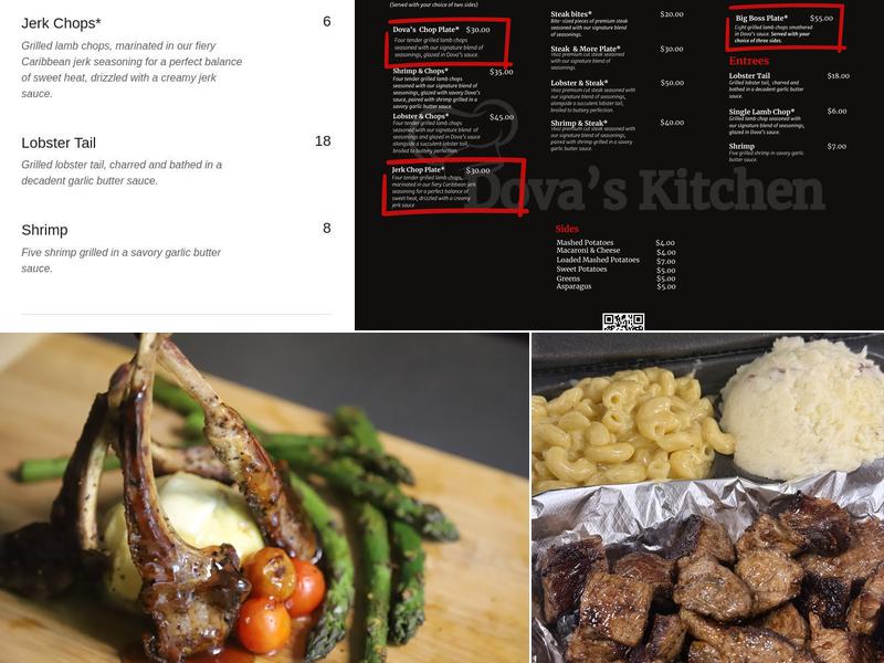 Dova's Kitchen Menu