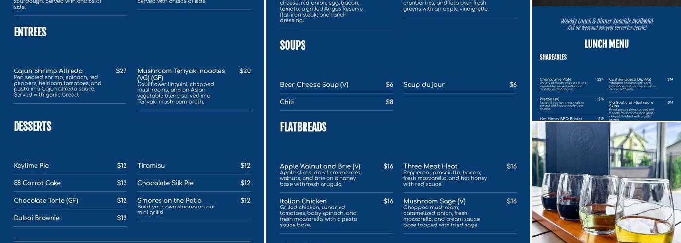 58 West Menu
