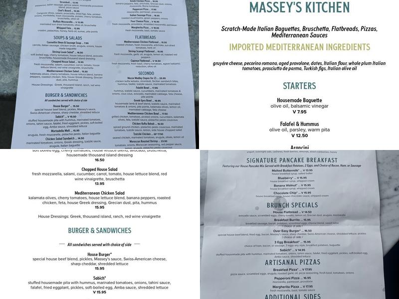 Massey's Kitchen Menu
