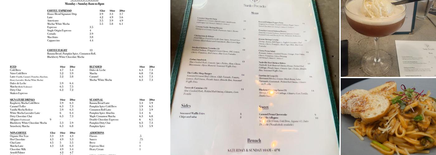 Santo Pecado Menu