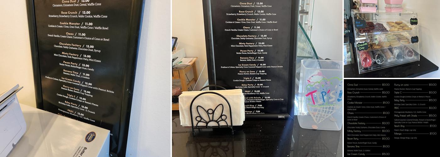 Da'Villas Creme and Cookies Menu