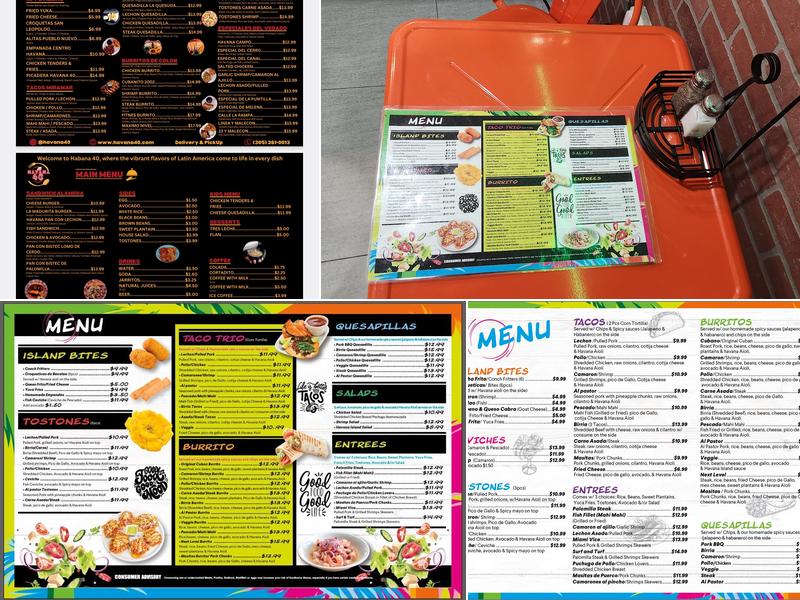 Havana 40 restaurant Menu