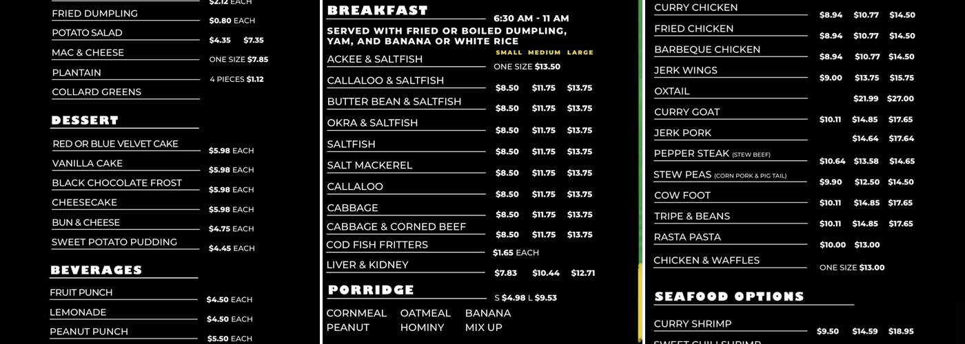 Mz Inez Jerk Hut Menu