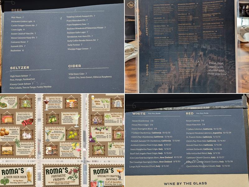 Roma's Italian Eatery Menu