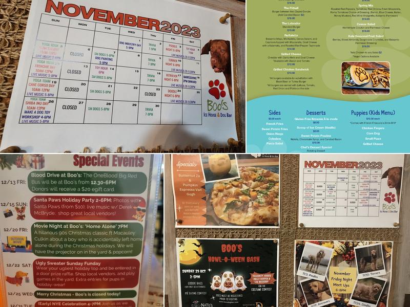 Boos Ice House & Dog Bar Menu