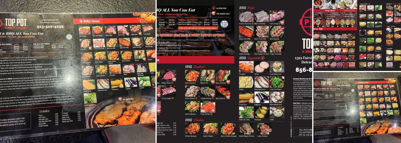 Top Pot & K BBQ Menu