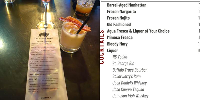 Bourbon Barrel Menu