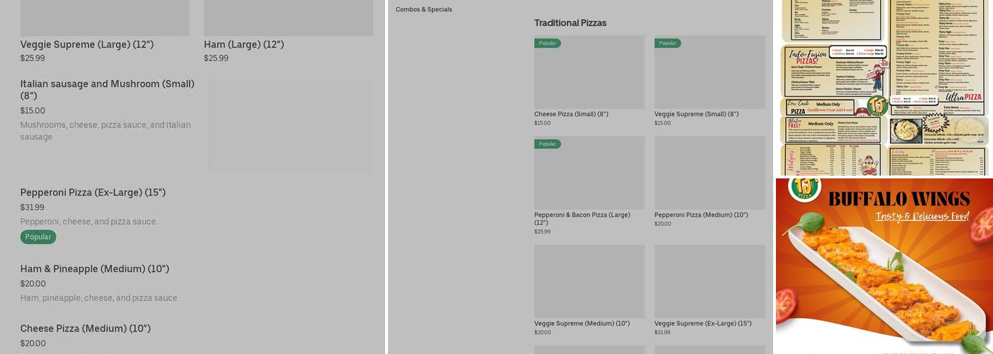 TJ's Pizza Airdrie Menu