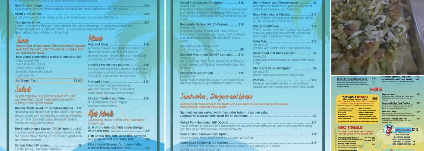Beachside BBQ Menu