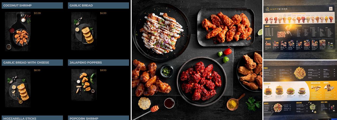 6IXTY WINGS Menu
