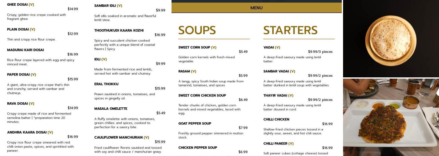 Madurai Kitchen Menu