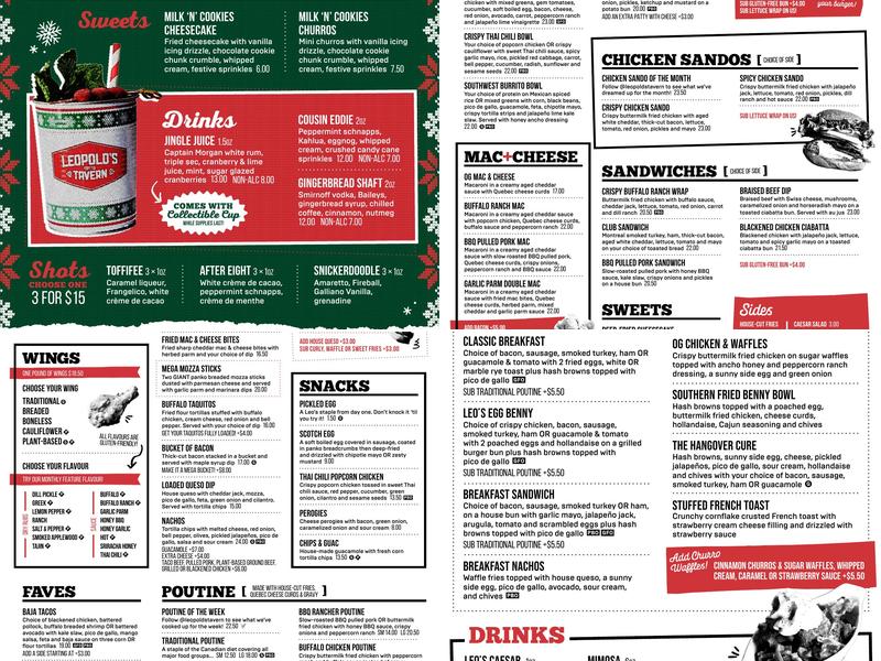 Leopold's Tavern Calgary - Elbow Menu