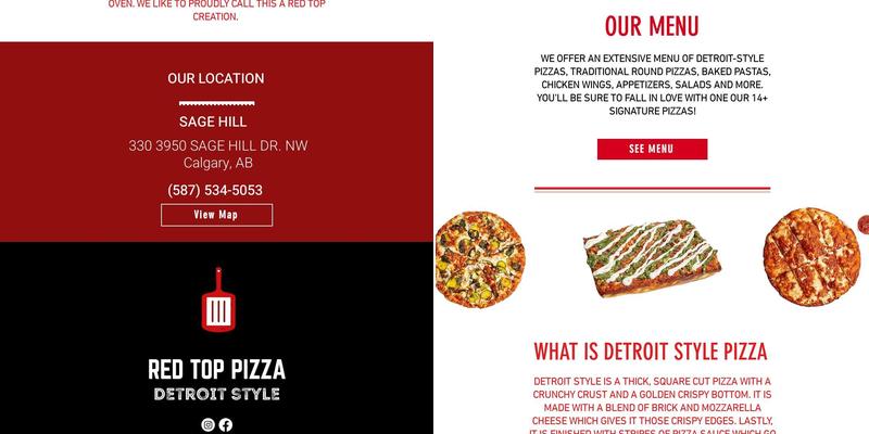 Red Top Pizza & Broaster Chicken - Detroit Style (Cranston) Menu