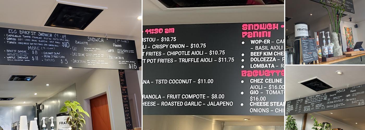 Stoop Cafe Menu