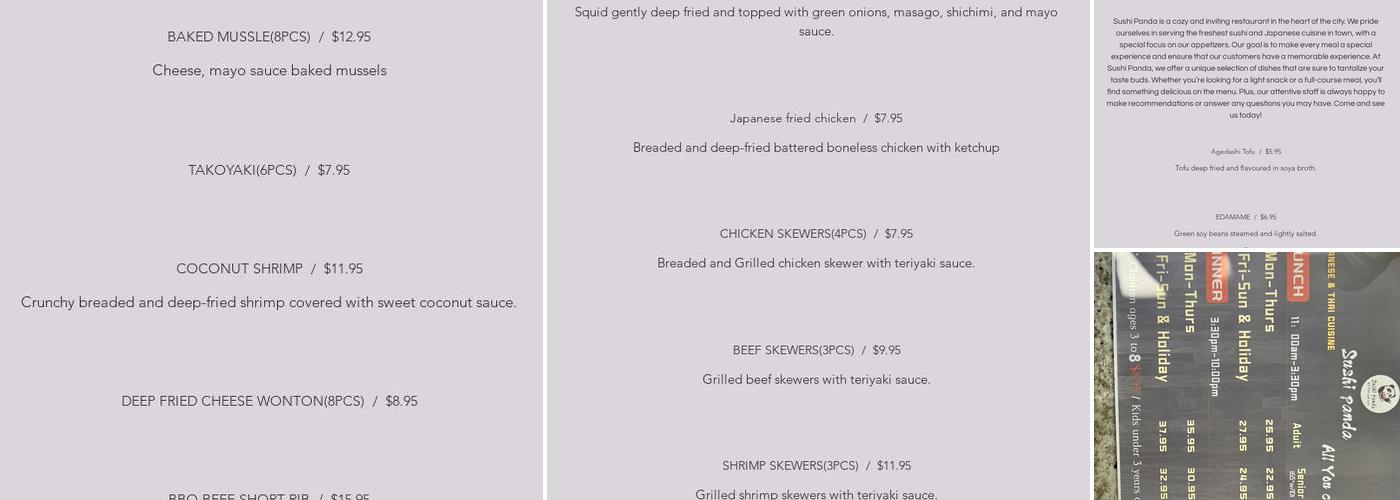 Sushi Panda Menu