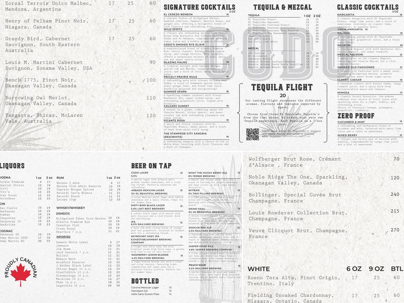 Codo Agave Social House Menu