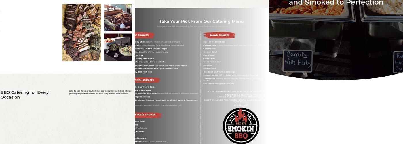 Big D’s Smokin BBQ Menu