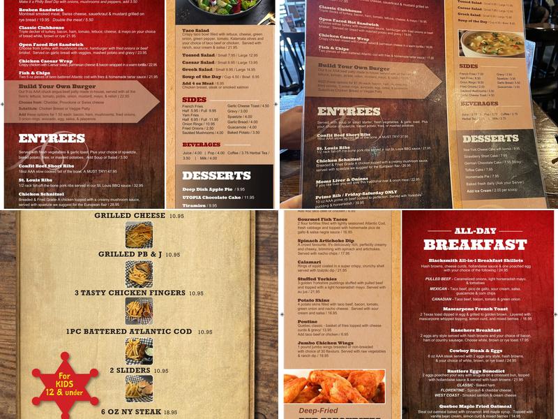 Texas Gate Bar & Grill Menu