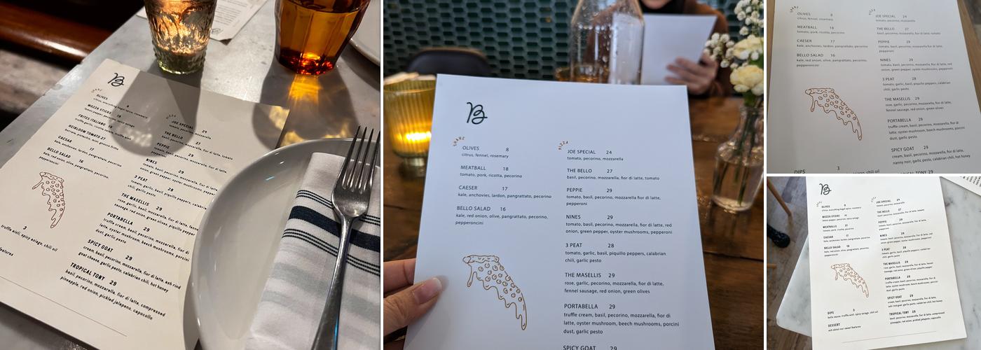 Bello Pizza Collingwood Menu