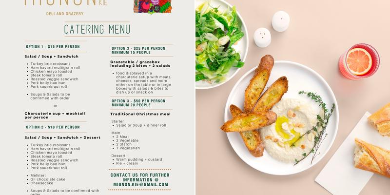 Mignon & kie Deli and Grazery Menu