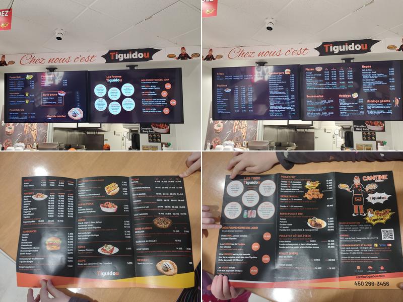 Cantine Tiguidou Menu