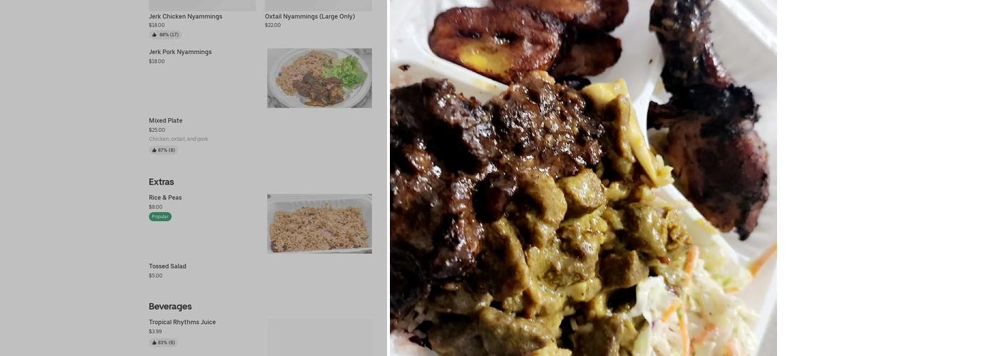 Jamaican Jerk Shak Menu