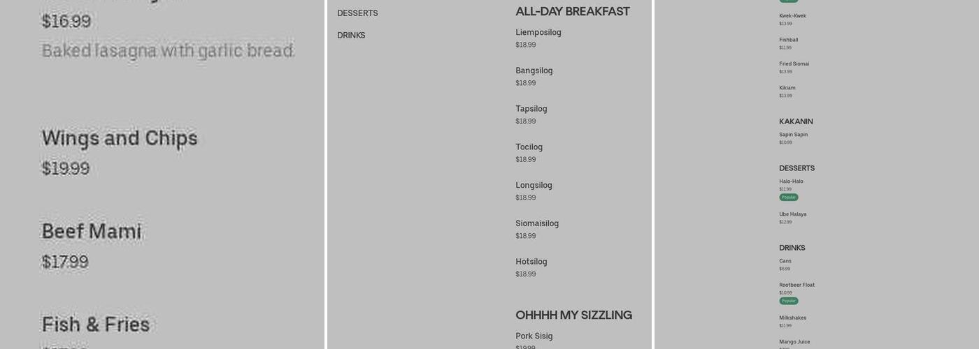 Gzooh Halal Wings And Burgers Menu