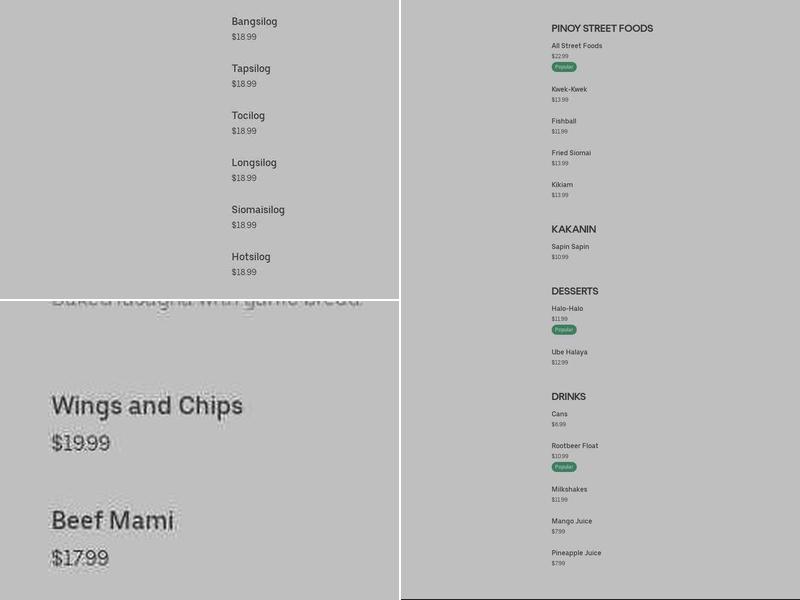 Gzooh Halal Wings And Burgers Menu