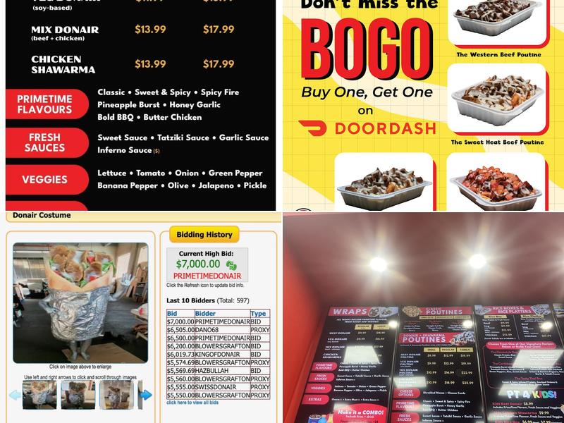 PrimeTime Donair & Poutine Menu