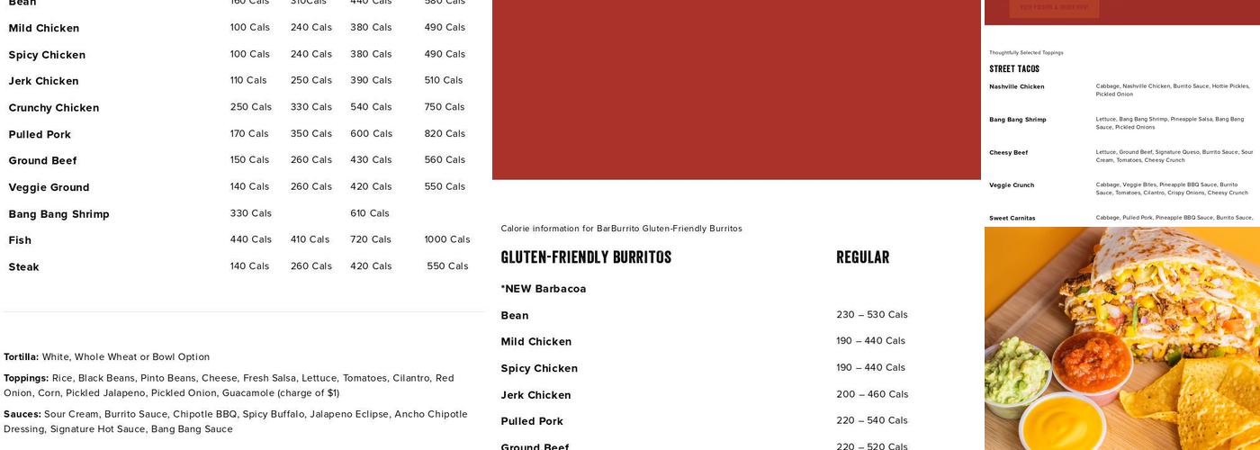 barBURRITO Menu