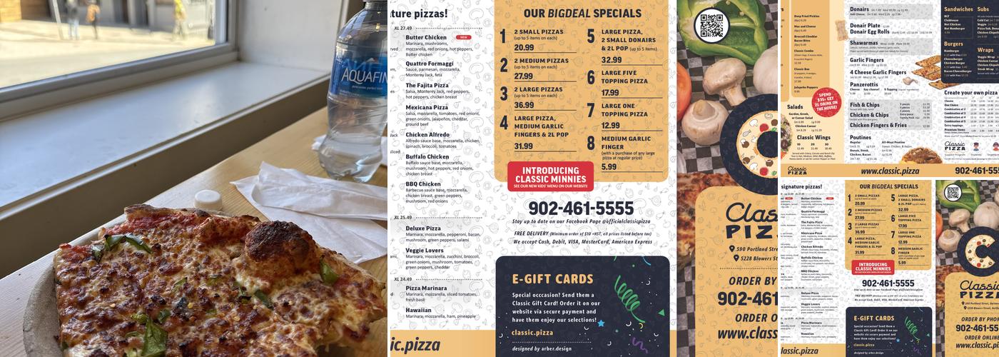 Classic Pizza Menu