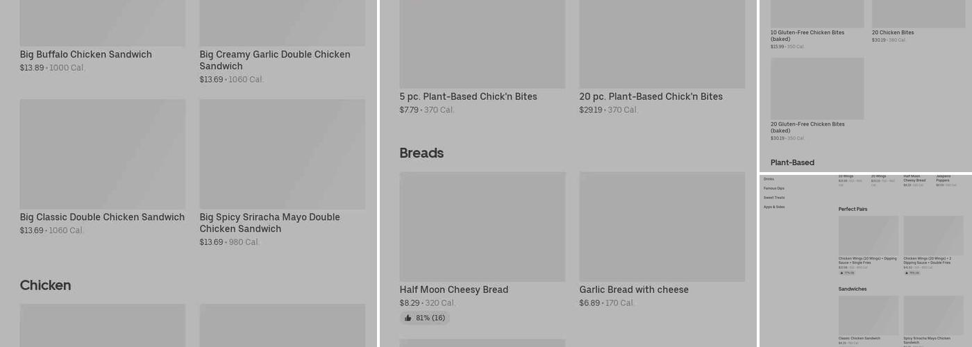 Chicken Chicken Menu