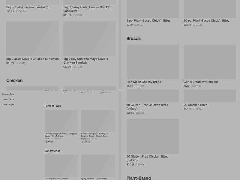 Chicken Chicken Menu