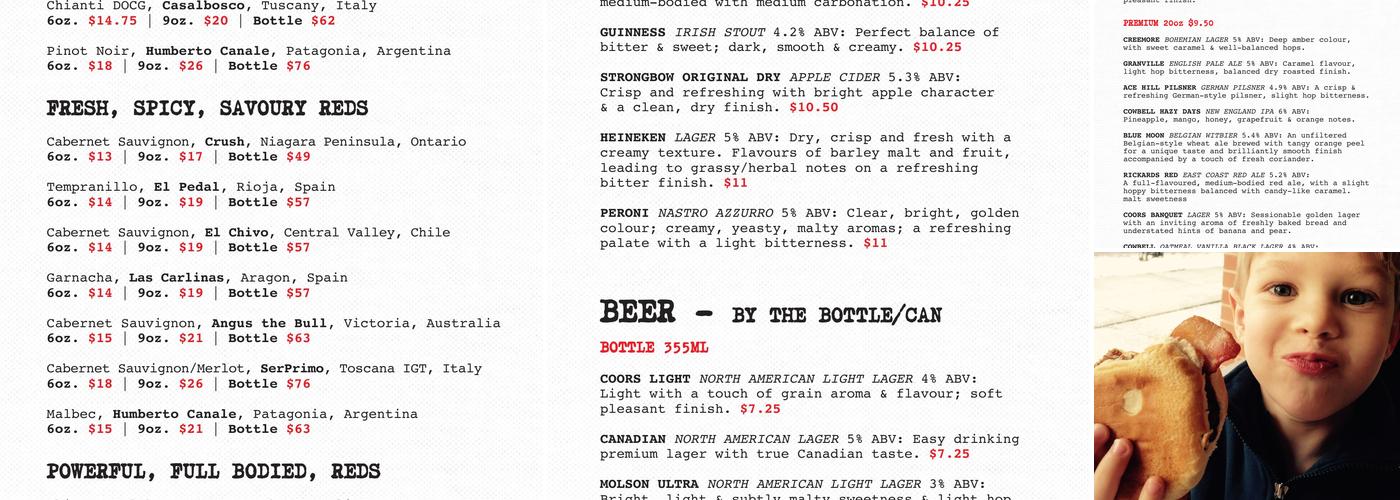 Plank Restobar Augusta Menu