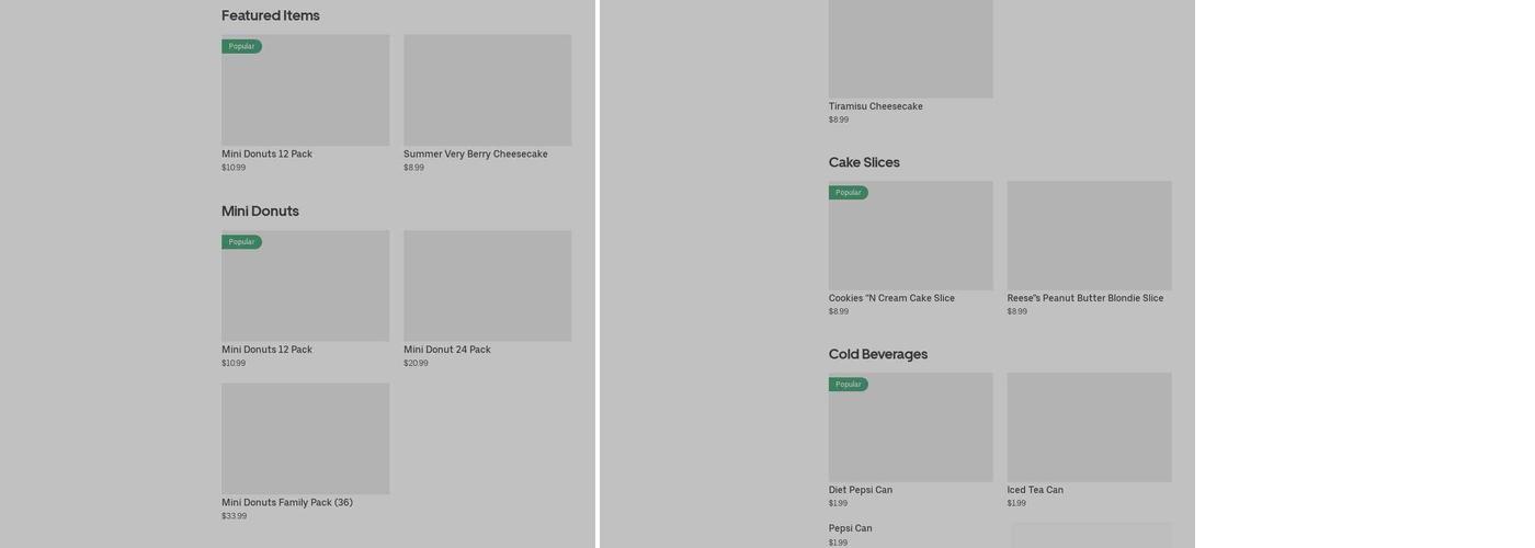 Mini Donut King Menu