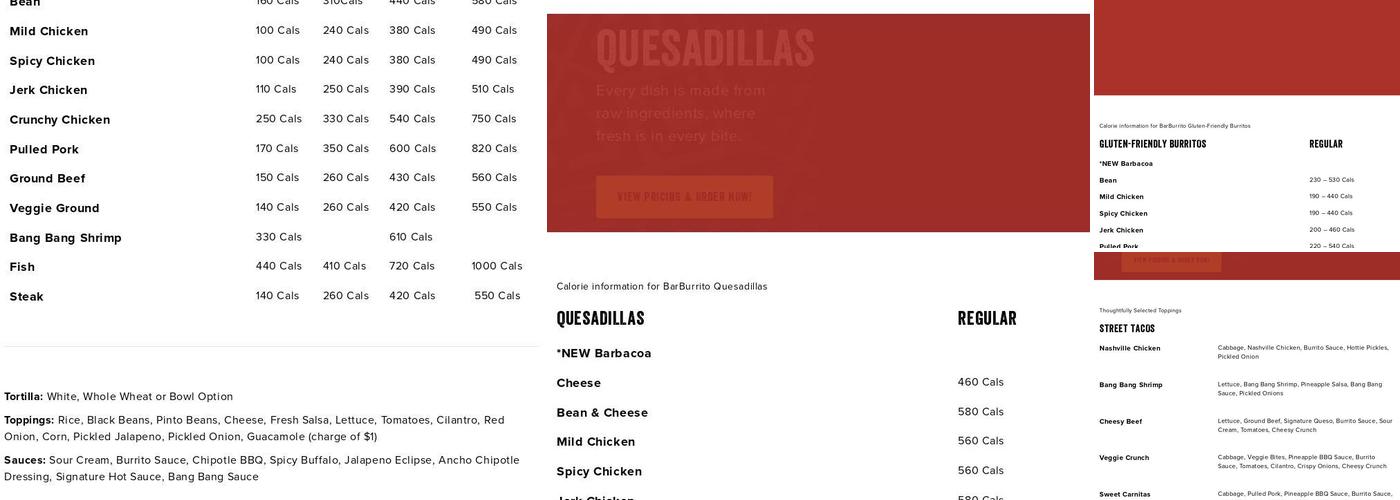 barBURRITO Menu