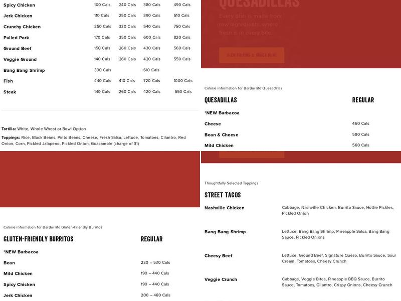 barBURRITO Menu