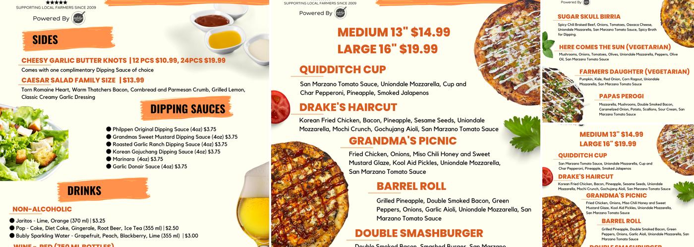 Pizza Farm Menu
