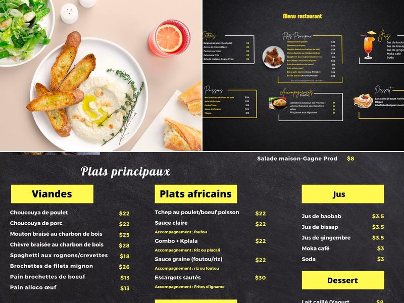 Les Délices de Gagneprod Menu